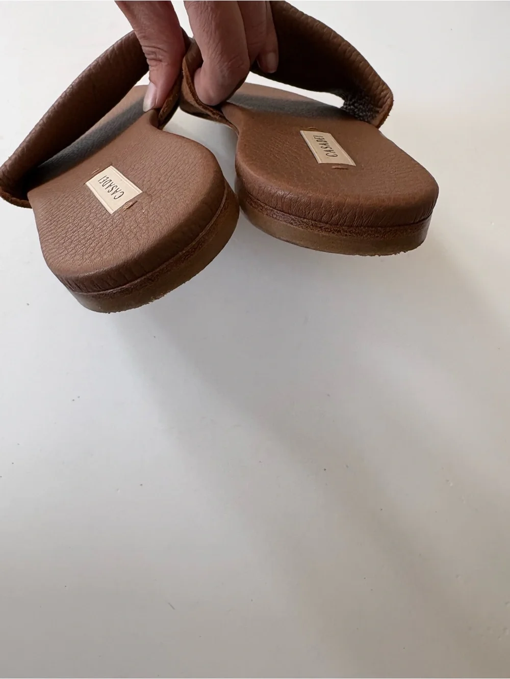 Casadei || Flat Parma Slide Sandals Suede Leather Tan 37 - Picture 7 of 9